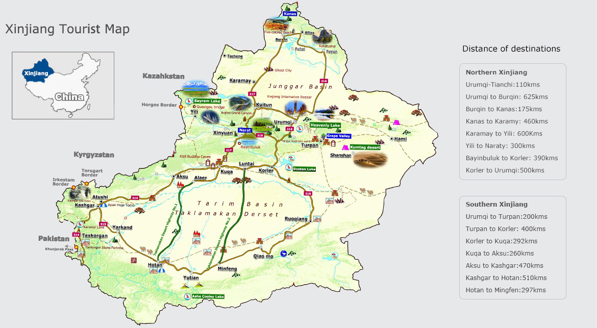 Xinjiang Travel Map